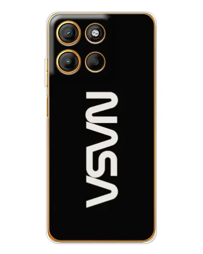 Чехол для Motorola Edge 60 Fusion с картинкой «NASA — вертикальный логотип»