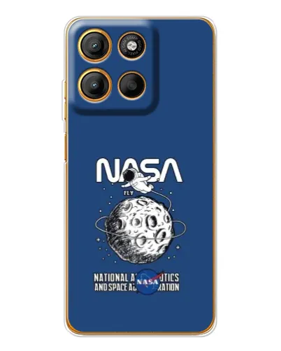 Чехол для Motorola Edge 60 Fusion с картинкой «NASA — лунная миссия»
