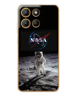 Чехол для Motorola Edge 60 Fusion с картинкой «Астронавт на Луне»