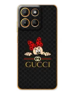 Чехол для Motorola Edge 60 Fusion с картинкой «Минни Маус Gucci — черный»