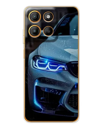 Чехол для Motorola Edge 60 Fusion с картинкой «Взгляд BMW с синими фарами»