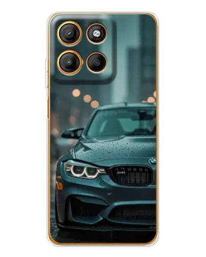 Чехол для Motorola Edge 60 Fusion с картинкой «BMW в огнях города»