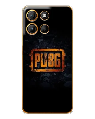 Чехол для Motorola Edge 60 Fusion с картинкой «PUBG — золотой логотип»