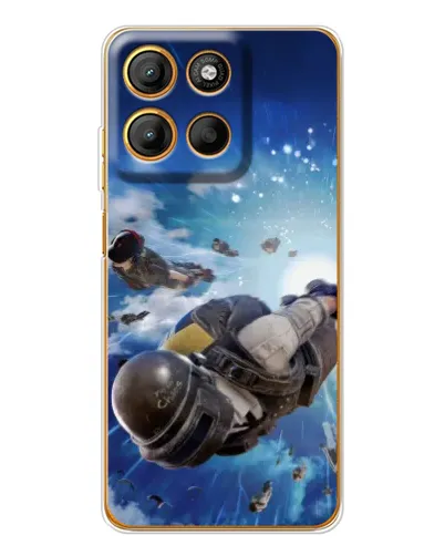 Чехол для Motorola Edge 60 Fusion с картинкой «Десант PUBG — прыжок»