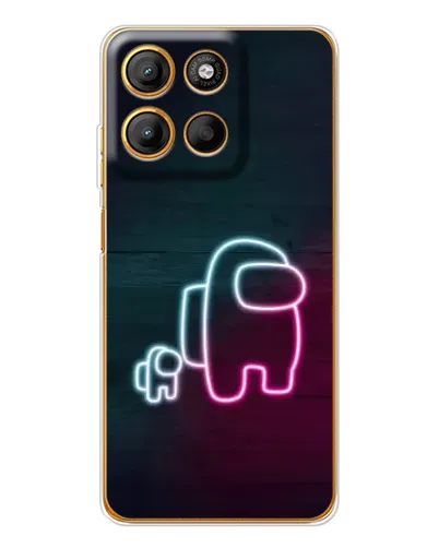 Чехол для Motorola Edge 60 Fusion с картинкой «Among Us неон-арт»