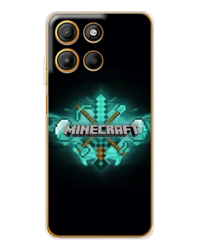 Чехол для Motorola Edge 60 Fusion с картинкой «Minecraft Diamond лого» Чехол для Motorola Edge 60 Fusion с картинкой «Minecraft Diamond лого»