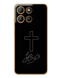 Чехол для Motorola Edge 60 Fusion с картинкой «Графический крест Jesus»