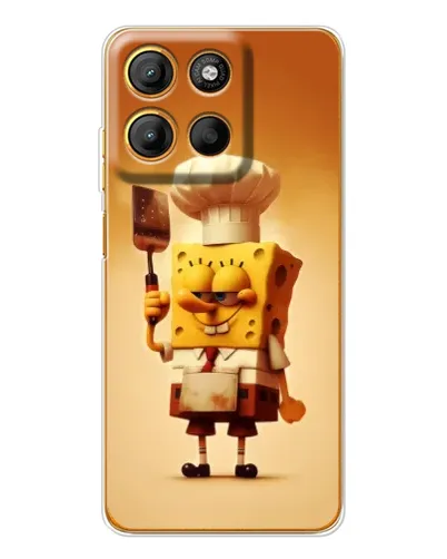Чехол для Motorola Edge 60 Fusion с картинкой «Губка Боб повар»