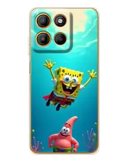 Чехол для Motorola Edge 60 Fusion с картинкой «Спанч Боб под водой»