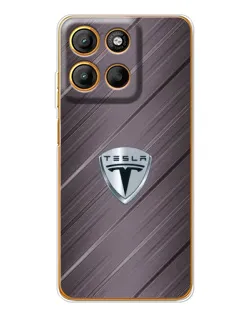 Чехол для Motorola Edge 60 Fusion с картинкой «Металлическая текстура Tesla»