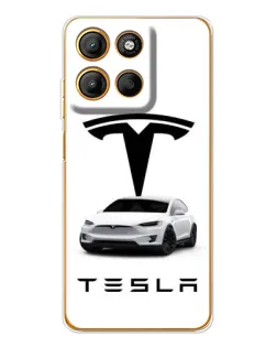 Чехол для Motorola Edge 60 Fusion с картинкой «Tesla White Style»