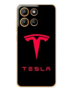 Чехол для Motorola Edge 60 Fusion с картинкой «Tesla Red Logo»