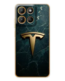 Чехол для Motorola Edge 60 Fusion с картинкой «Мраморная Tesla Gold»