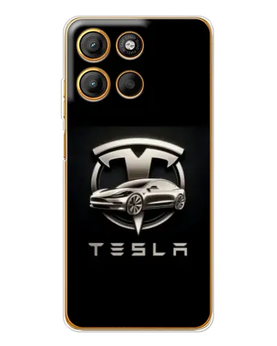 Чехол для Motorola Edge 60 Fusion с картинкой «Tesla — серебристое авто» Чехол для Motorola Edge 60 Fusion с картинкой «Tesla — серебристое авто»