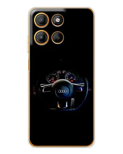 Чехол для Motorola Edge 60 Fusion с картинкой «Салон Audi — руль»