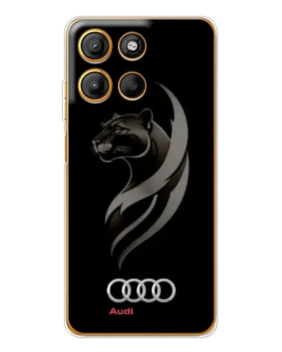 Чехол для Motorola Edge 60 Fusion с картинкой «Графика — пантера и Audi»