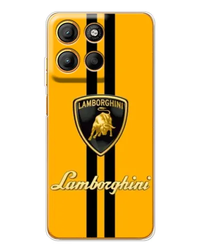 Чехол для Motorola Edge 60 Fusion с картинкой «Lamborghini Stripe желтый»