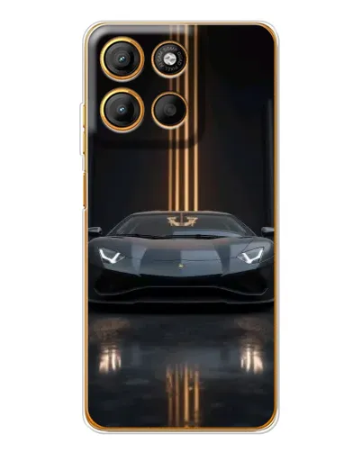Чехол для Motorola Edge 60 Fusion с картинкой «Lamborghini золотые линии»