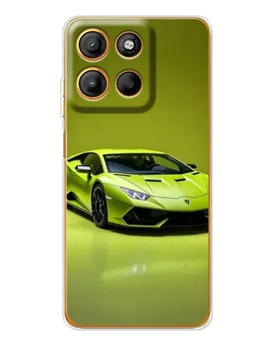 Чехол для Motorola Edge 60 Fusion с картинкой «Салатовый Lamborghini Huracan»