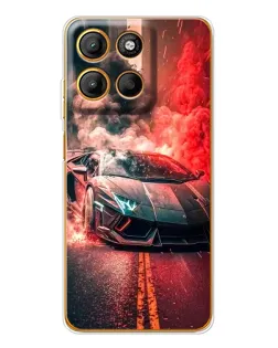 Чехол для Motorola Edge 60 Fusion с картинкой «Lamborghini красный дым»