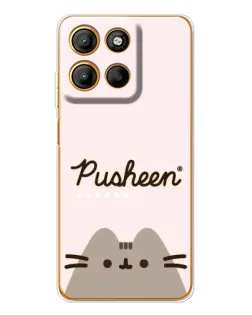 Чехол для Motorola Edge 60 Fusion с картинкой «Pusheen логотип»