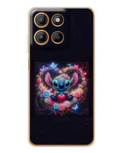 Чехол для Motorola Edge 60 Fusion с картинкой «Stitch в цветах» Чехол для Motorola Edge 60 Fusion с картинкой «Stitch в цветах»