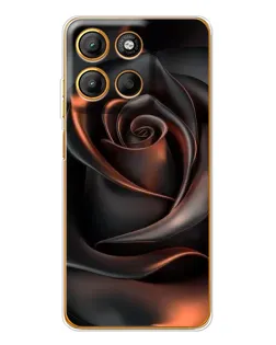 Чехол для Motorola Edge 60 Fusion с картинкой «Шелковая черная роза»