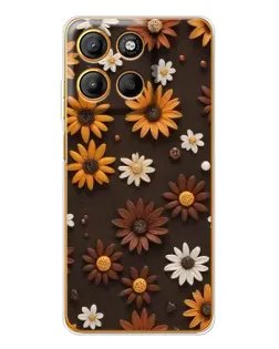 Чехол для Motorola Edge 60 Fusion с картинкой «Узор из маленьких подсолнухов»