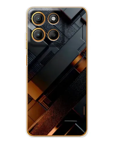 Чехол для Motorola Edge 60 Fusion с картинкой «Черные геометрические блоки»