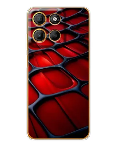 Чехол для Motorola Edge 60 Fusion с картинкой «Красная глянцевая сетка»