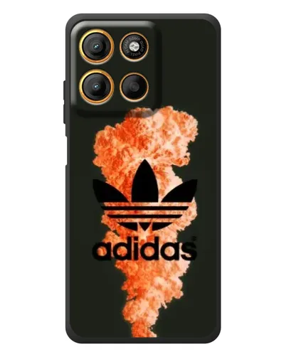 Чехол для Motorola Edge 60 Neo с картинкой «Оранжевый дым Adidas»