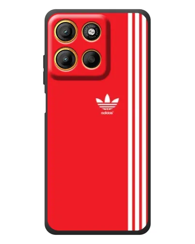 Чехол для Motorola Edge 60 Neo с картинкой «Красный минимализм Adidas»