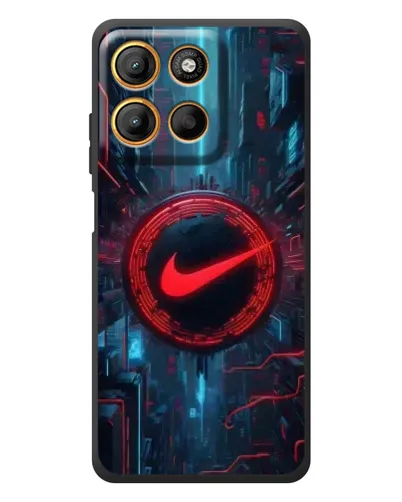 Чехол для Motorola Edge 60 Neo с картинкой «Техногенный стиль Nike»