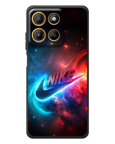 Чехол для Motorola Edge 60 Neo с картинкой «Огненный логотип Nike»