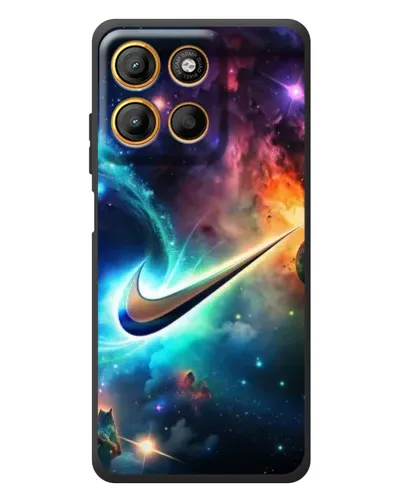 Чехол для Motorola Edge 60 Neo с картинкой «Космический Nike Swoosh»