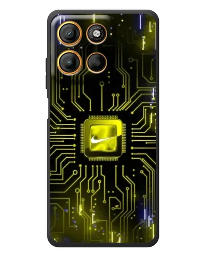 Чехол для Motorola Edge 60 Neo с картинкой «Nike — золотая искра»