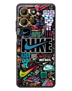 Чехол для Motorola Edge 60 Neo с картинкой «Яркий коллаж Nike»