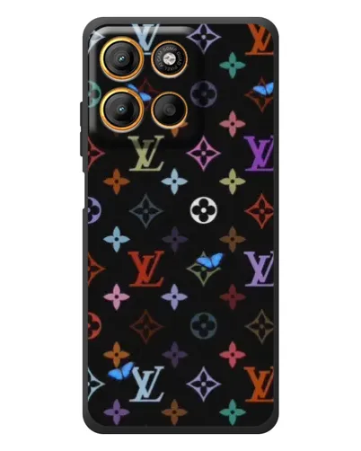 Чехол для Motorola Edge 60 Neo с картинкой «Цветная монограмма LV»