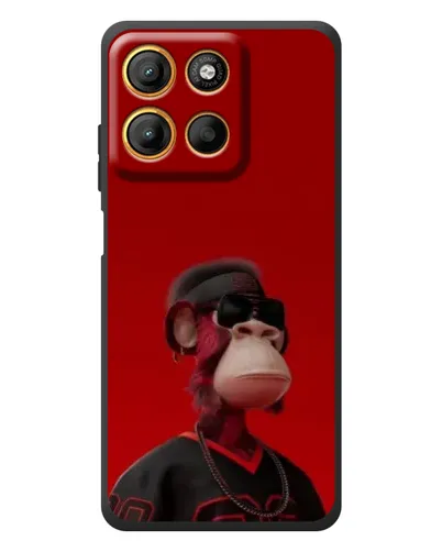 Чехол для Motorola Edge 60 Neo с картинкой «Bored Ape в красном»
