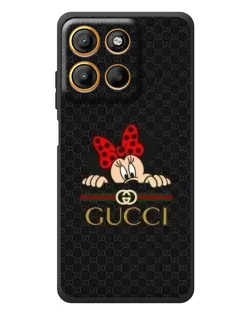 Чехол для Motorola Edge 60 Neo с картинкой «Минни Маус Gucci — черный»