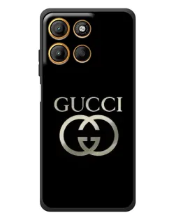 Чехол для Motorola Edge 60 Neo с картинкой «Gucci — золото на черном»