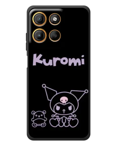 Чехол для Motorola Edge 60 Neo с картинкой «Kuromi — черный минимализм»