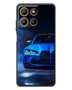 Чехол для Motorola Edge 60 Neo с картинкой «Голубая BMW M4»