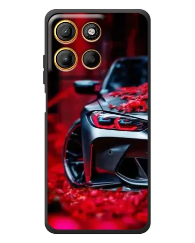 Чехол для Motorola Edge 60 Neo с картинкой «Спортивная BMW и цветы» Чехол для Motorola Edge 60 Neo с картинкой «Спортивная BMW и цветы»