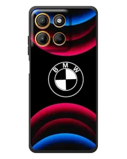 Чехол для Motorola Edge 60 Neo с картинкой «Логотип BMW и неоновые дуги»
