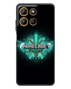 Чехол для Motorola Edge 60 Neo с картинкой «Minecraft Diamond лого»