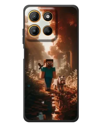 Чехол для Motorola Edge 60 Neo с картинкой «Стив в лесу» Чехол для Motorola Edge 60 Neo с картинкой «Стив в лесу»