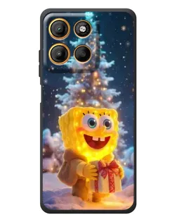 Чехол для Motorola Edge 60 Neo с картинкой «Рождественский Спанч Боб»