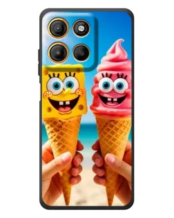 Чехол для Motorola Edge 60 Neo с картинкой «Спанч Боб мороженое»