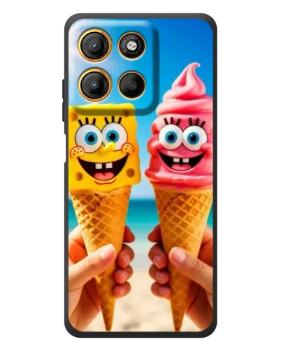 Чехол для Motorola Edge 60 Neo с картинкой «Спанч Боб мороженое»